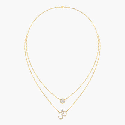 Om Layered Diamond Necklace