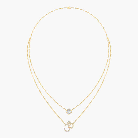 Om Layered Diamond Necklace