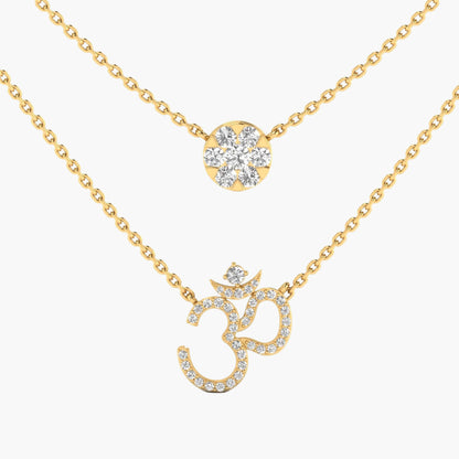 Om Layered Diamond Necklace