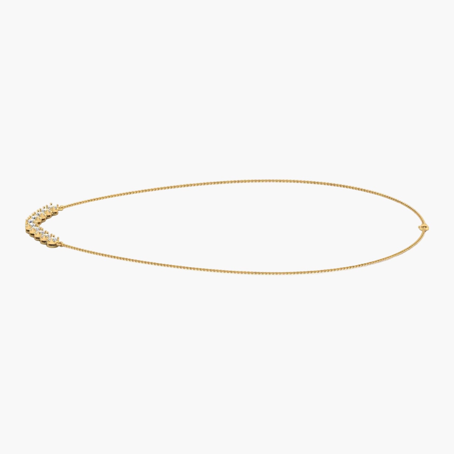 Gold necklace on a white background with 'Green Lab' branding.