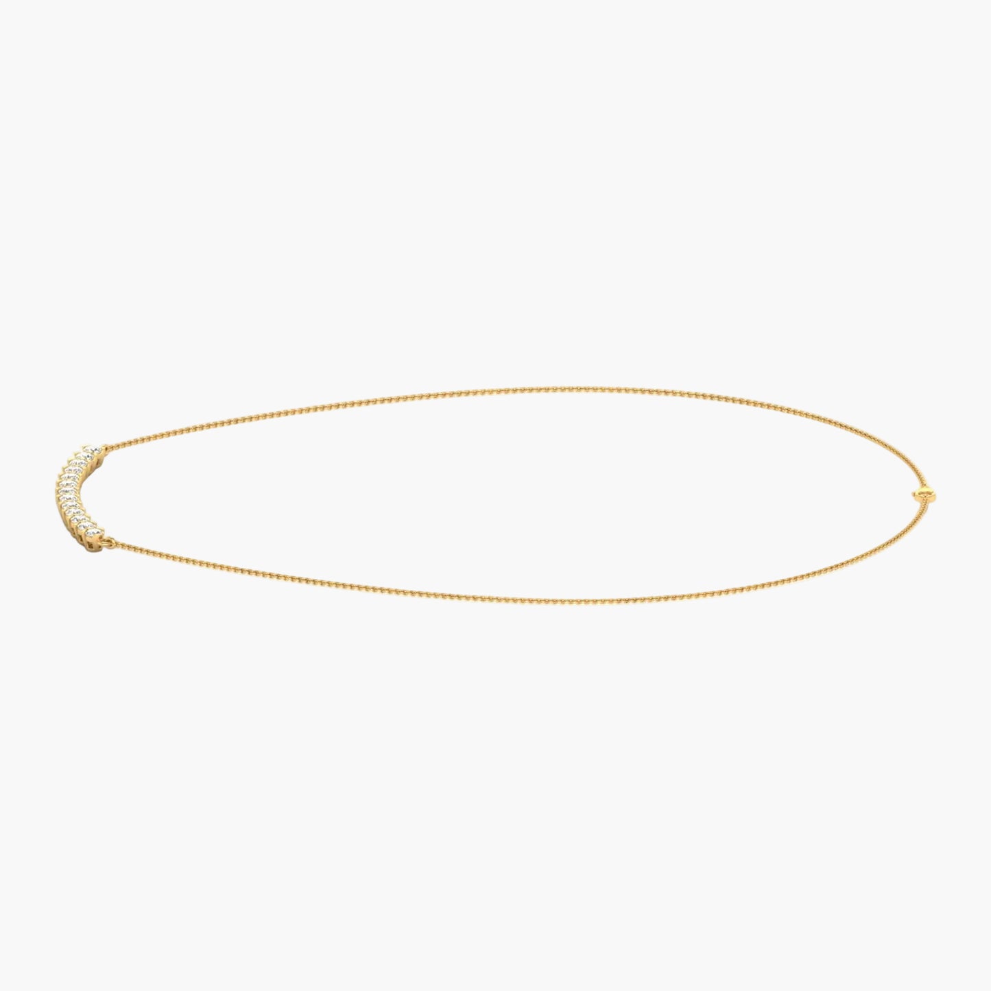 Gold necklace on a white background with 'Green Lab' branding.