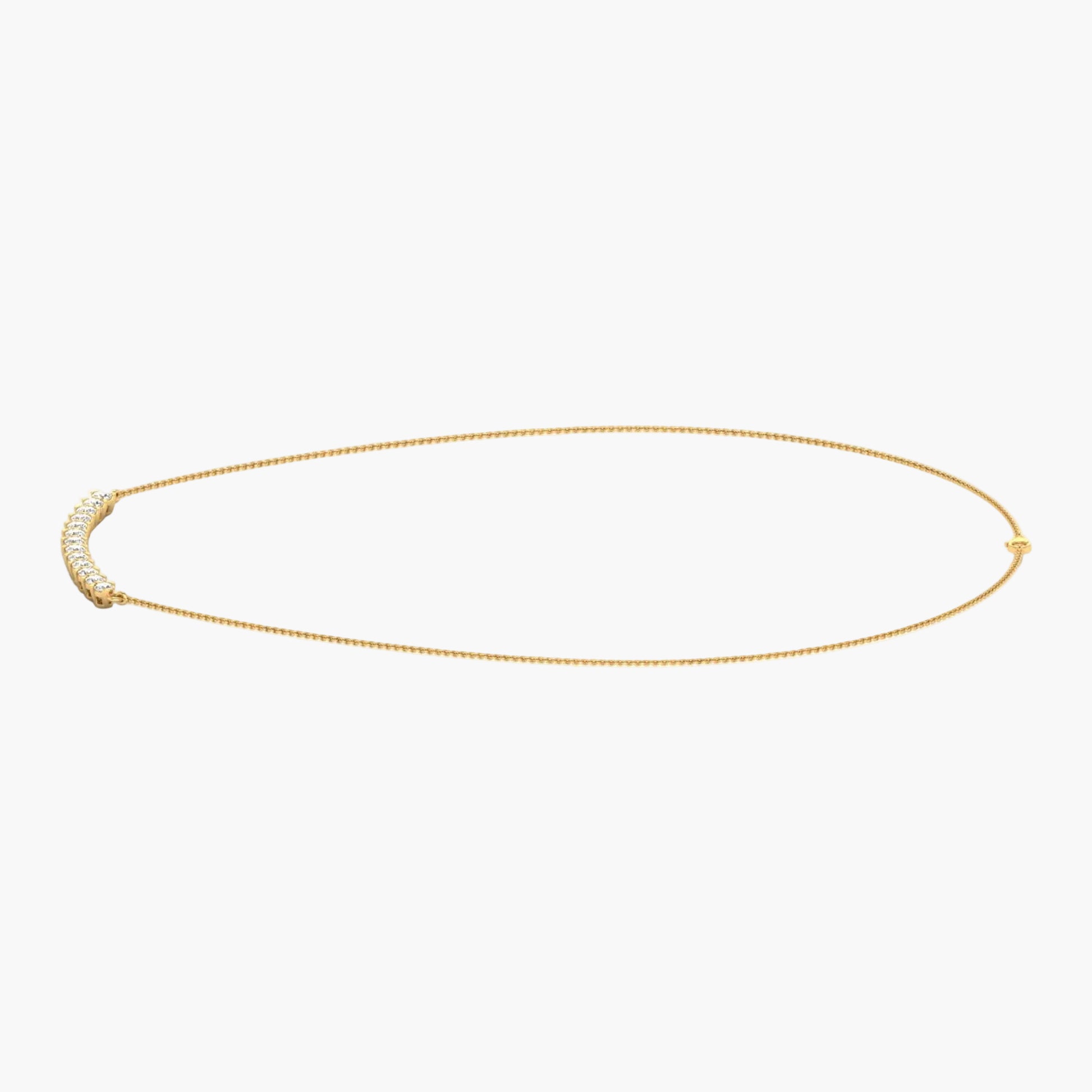 Gold necklace on a white background with 'Green Lab' branding.