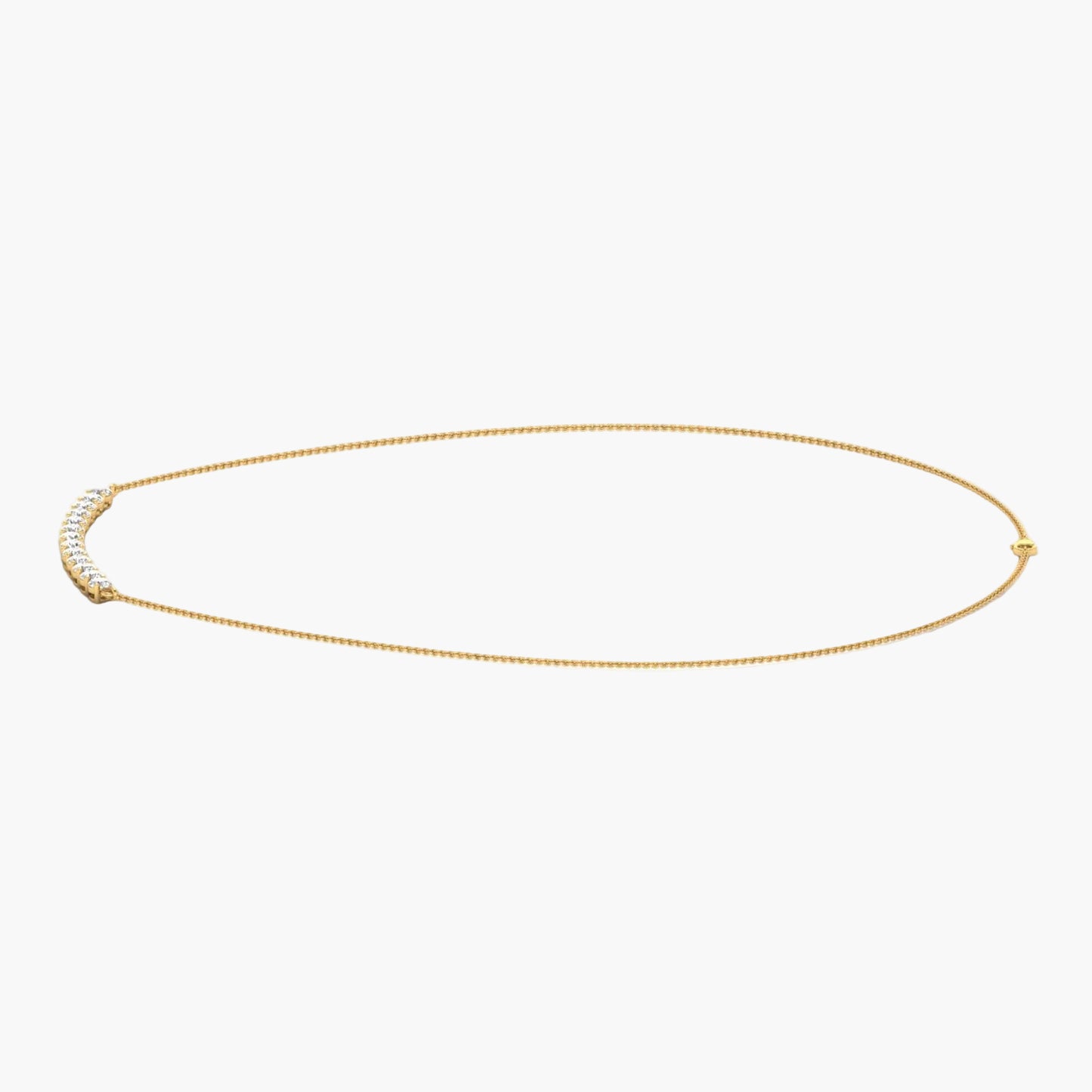 Gold necklace on a white background with 'Green Lab' branding.