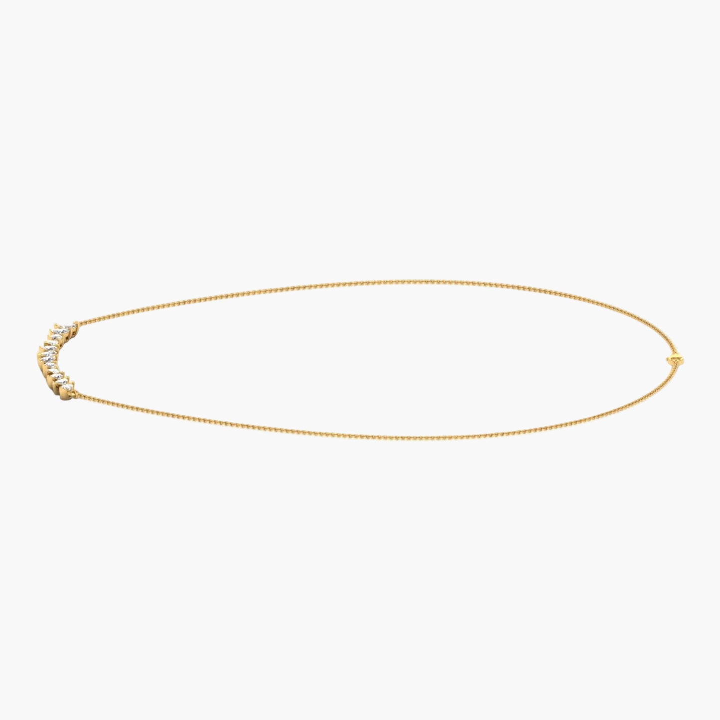 Gold necklace on a white background with 'Green Lab' branding.