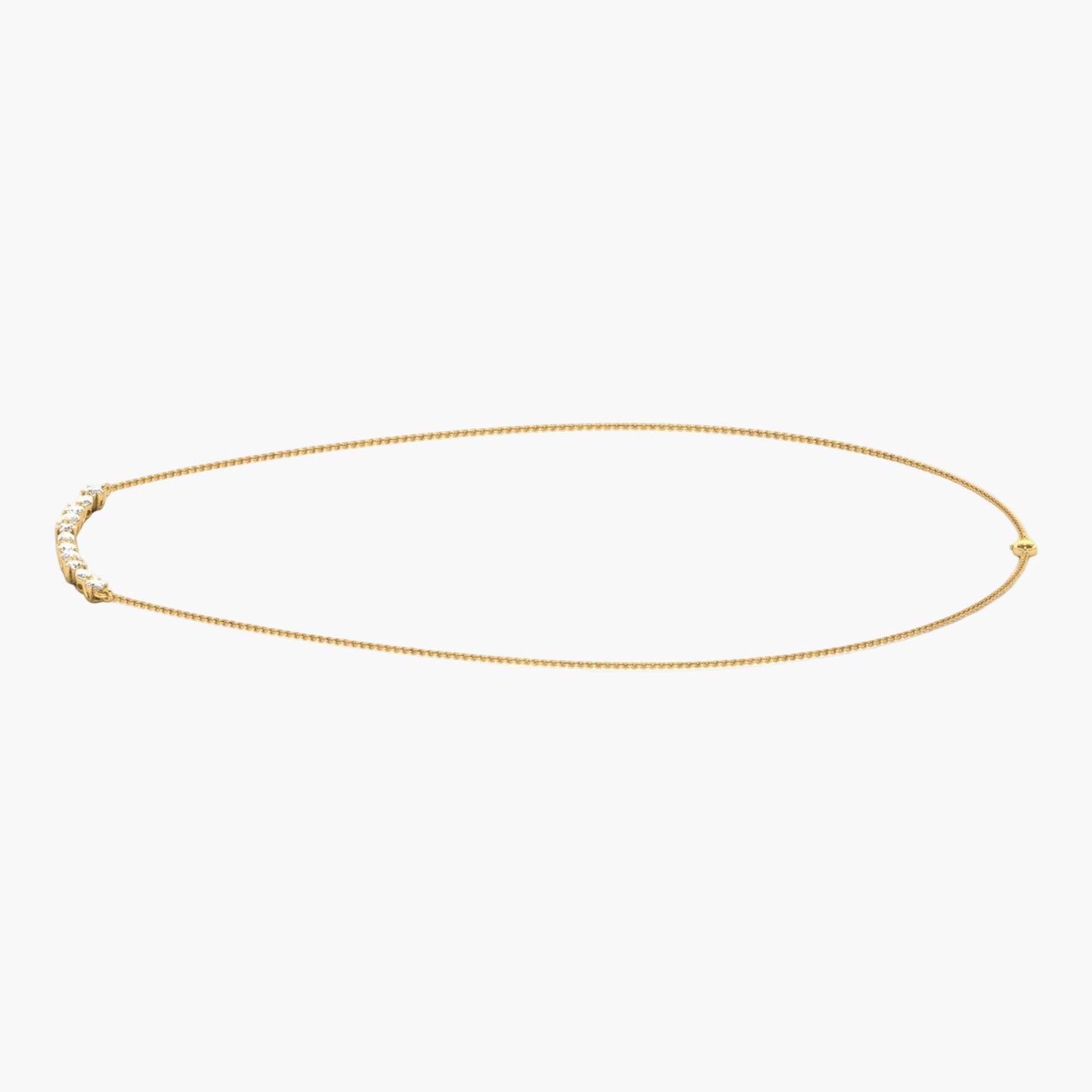 Gold necklace on a white background with 'Green Lab' branding.