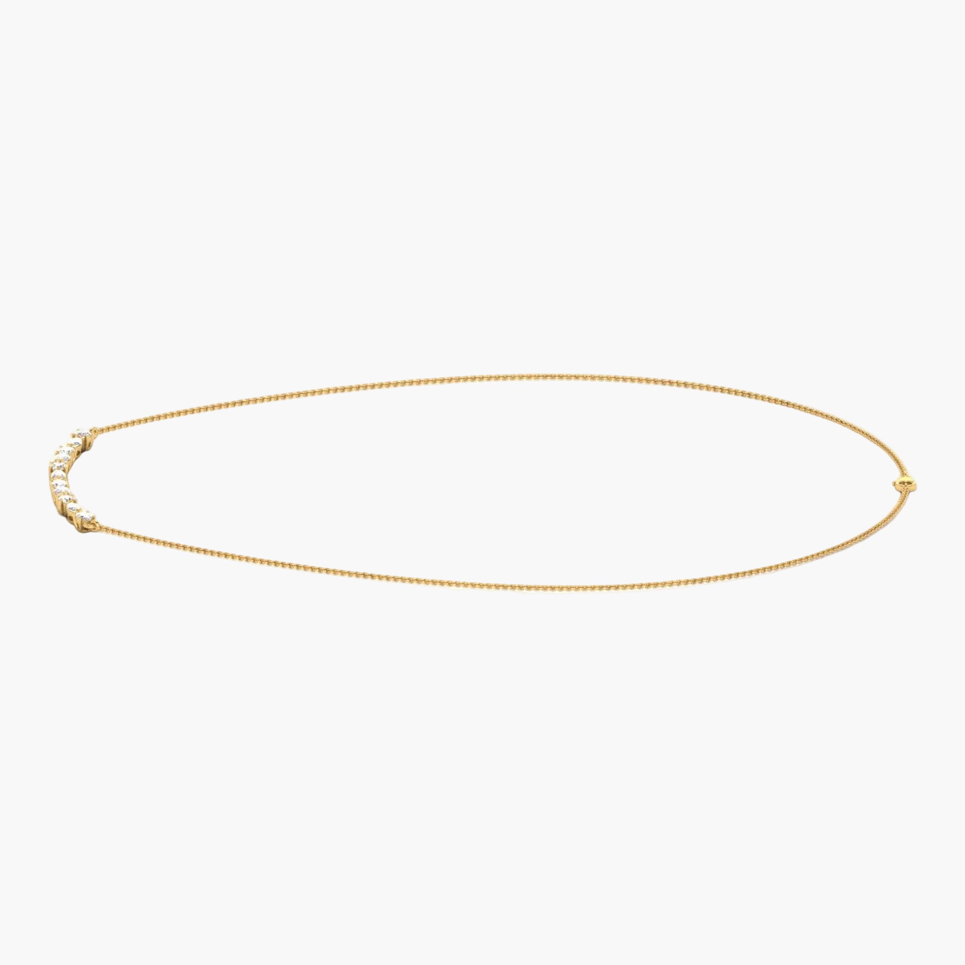 Gold necklace on a white background with 'Green Lab' branding.