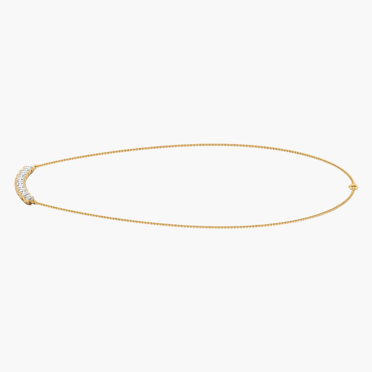 Gold necklace with a small round pendant on a white background, branded 'Green Lab'.