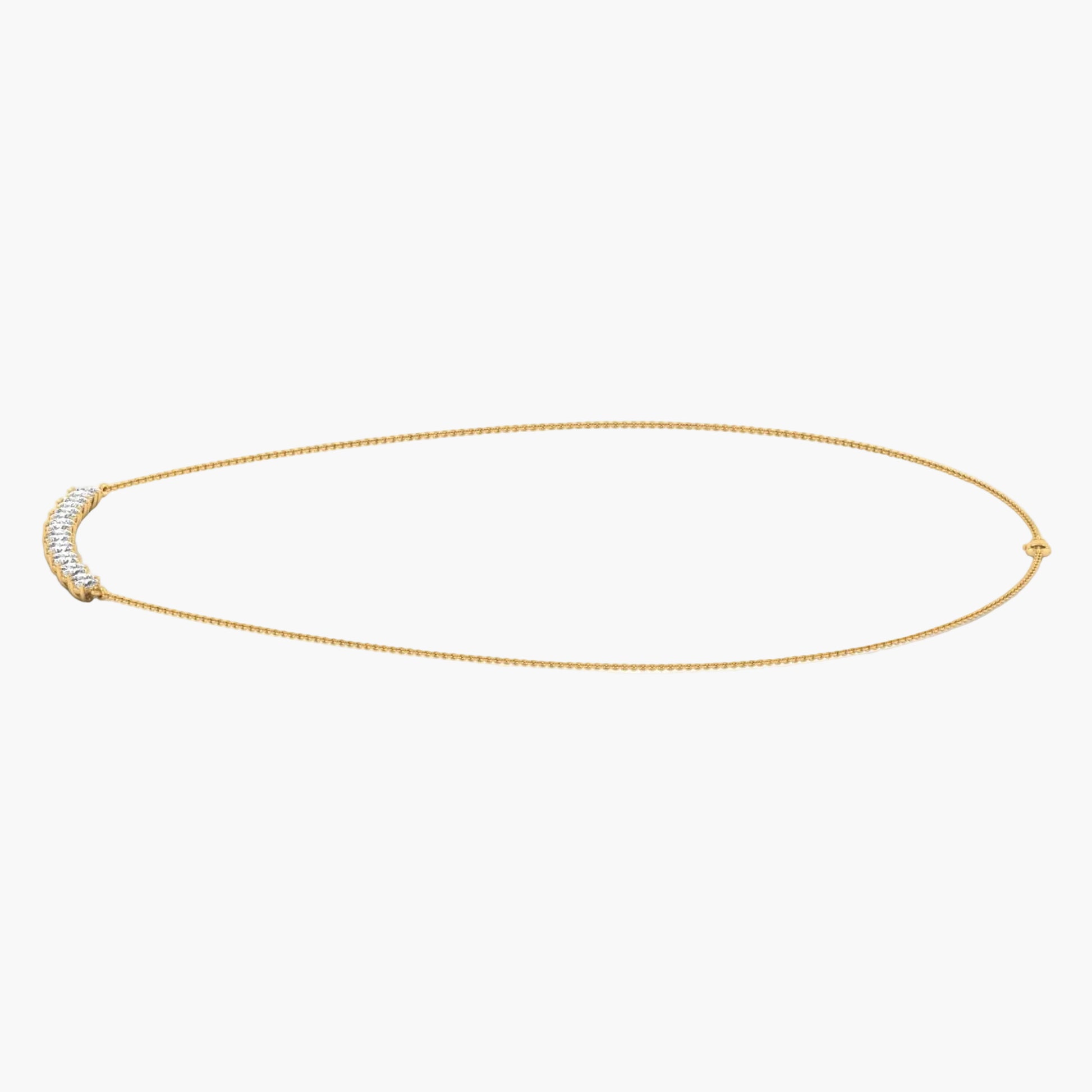 Gold necklace with a small round pendant on a white background, branded 'Green Lab'.