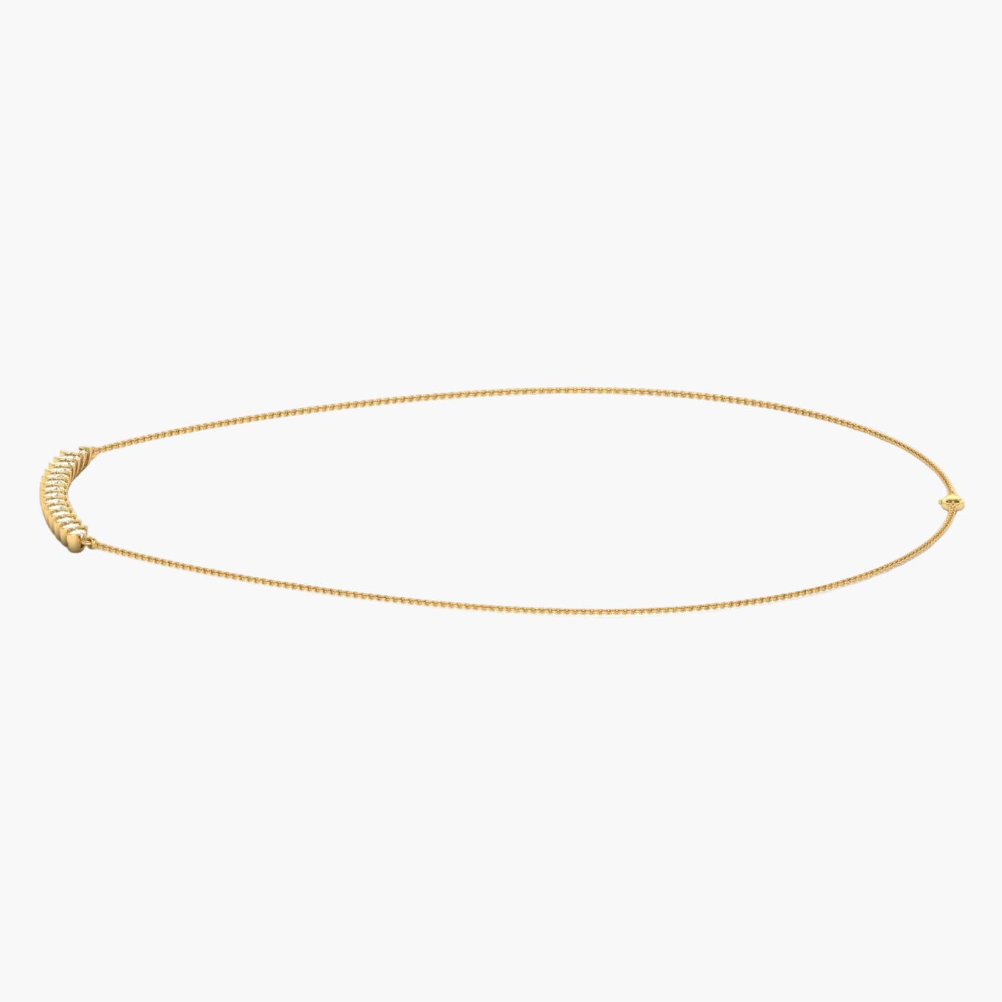 Gold necklace on a white background with 'Green Lab' branding.