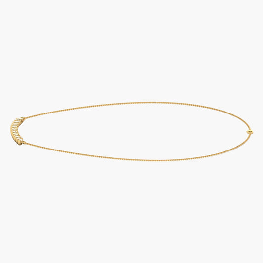 Gold necklace on a white background with 'Green Lab' branding.