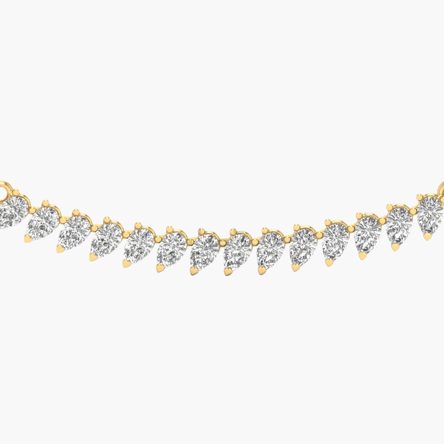 Gold and diamond necklace on a white background