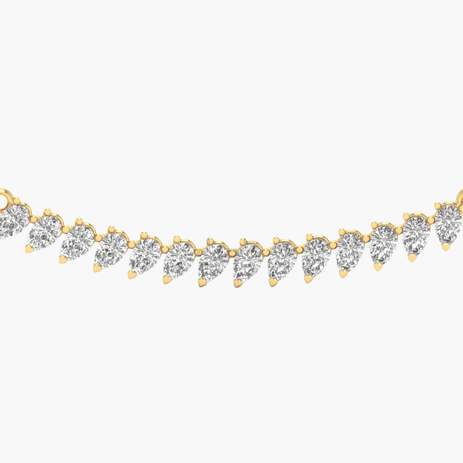 Gold and diamond necklace on a white background