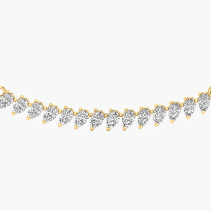 Gold and diamond necklace on a white background