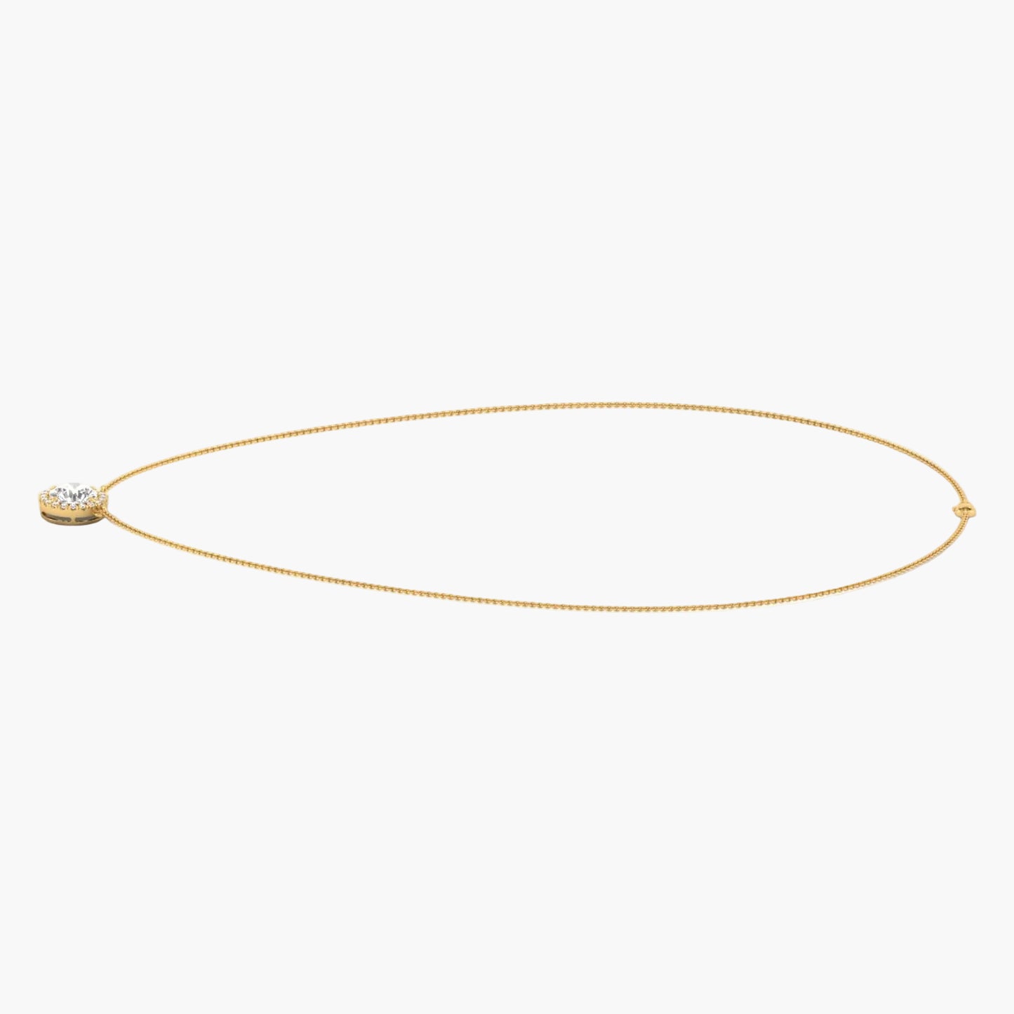 Gold necklace with a small pendant on a white background, branded 'Green Lab'.