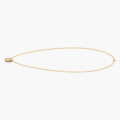 Gold necklace with a small pendant on a white background, branded 'Green Lab'.