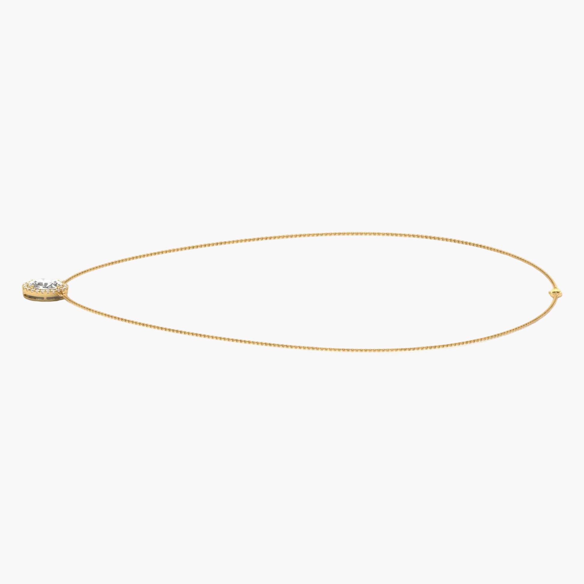 Gold necklace with a small pendant on a white background, branded 'Green Lab'.