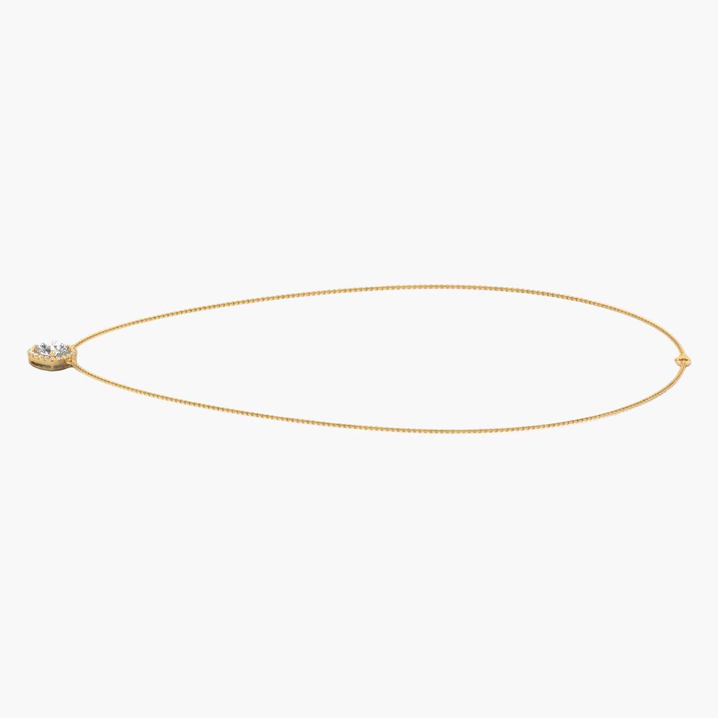 Gold necklace with a small pendant on a white background, branded 'Green Lab'.