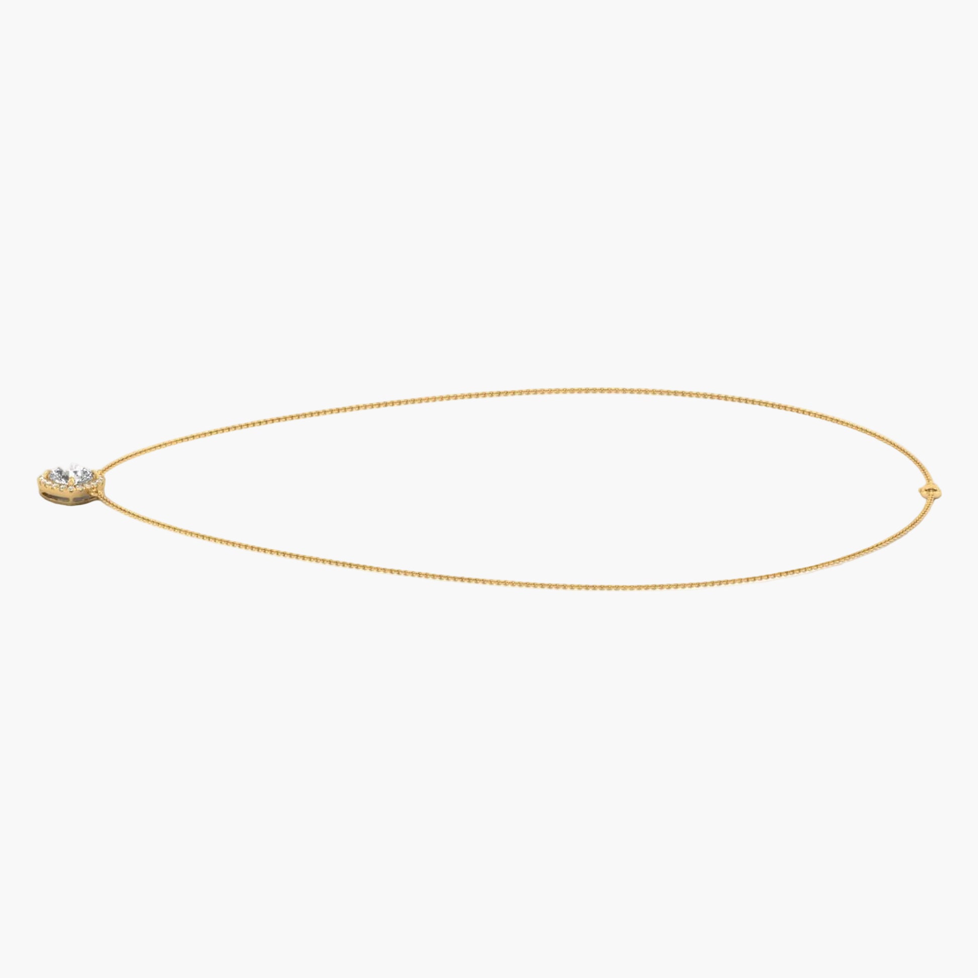 Gold necklace with a small pendant on a white background, branded 'Green Lab'.