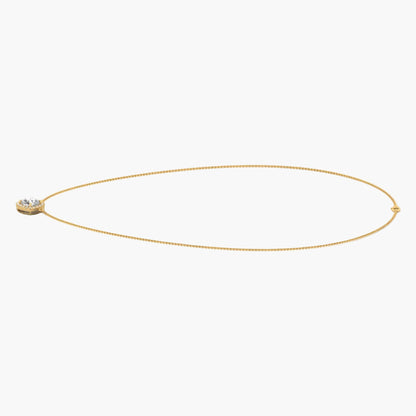 Gold necklace with a small pendant on a white background, branded 'Green Lab'.