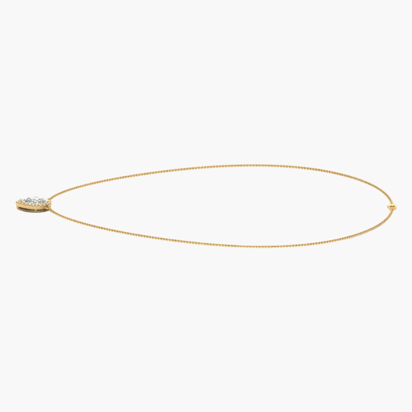 Gold necklace with a small pendant on a white background, branded 'Green Lab'.