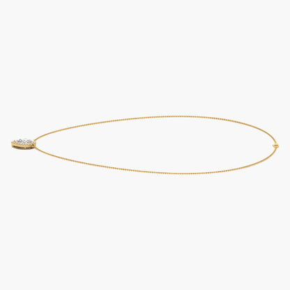 Gold necklace with a small pendant on a white background, branded 'Green Lab'.
