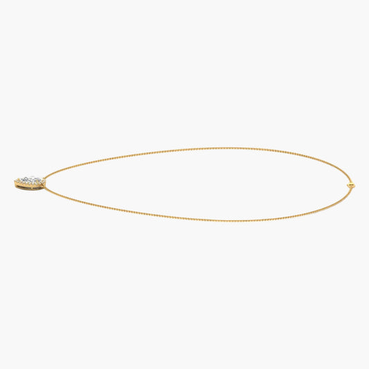 Gold necklace with a small pendant on a white background, branded 'Green Lab'.