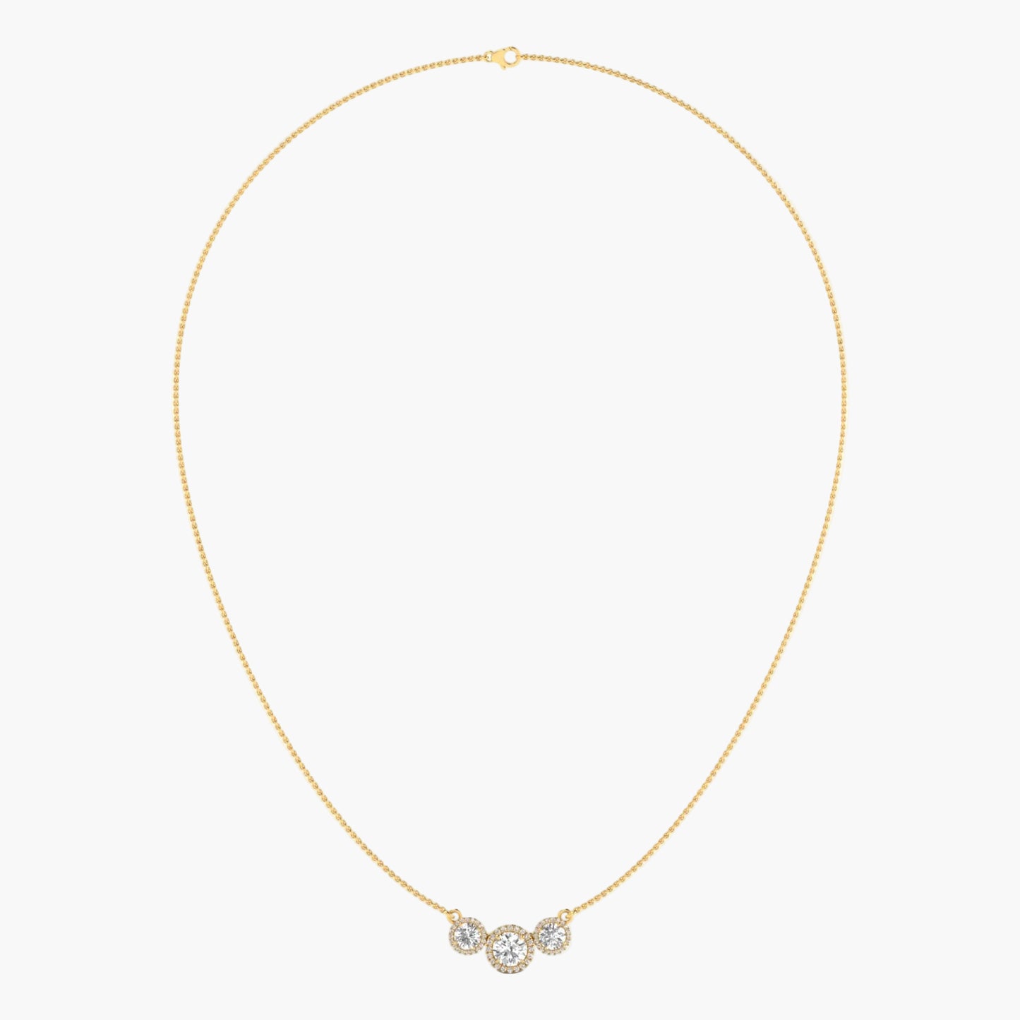 Gold necklace with a pendant on a white background, branded 'Green Lab'.