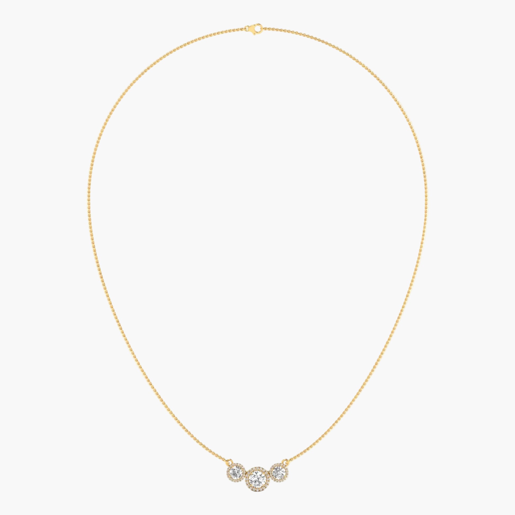Gold necklace with a pendant on a white background, branded 'Green Lab'.