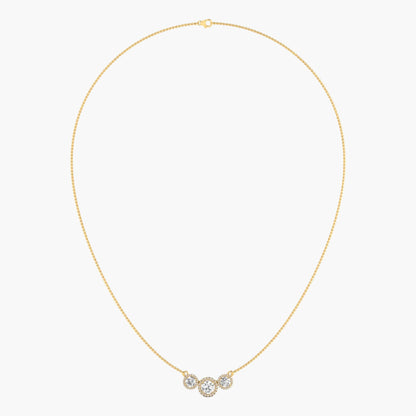 Gold necklace with a pendant on a white background, branded 'Green Lab'.