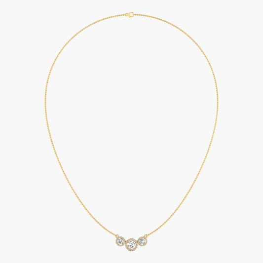 Gold necklace with a pendant on a white background, branded 'Green Lab'.