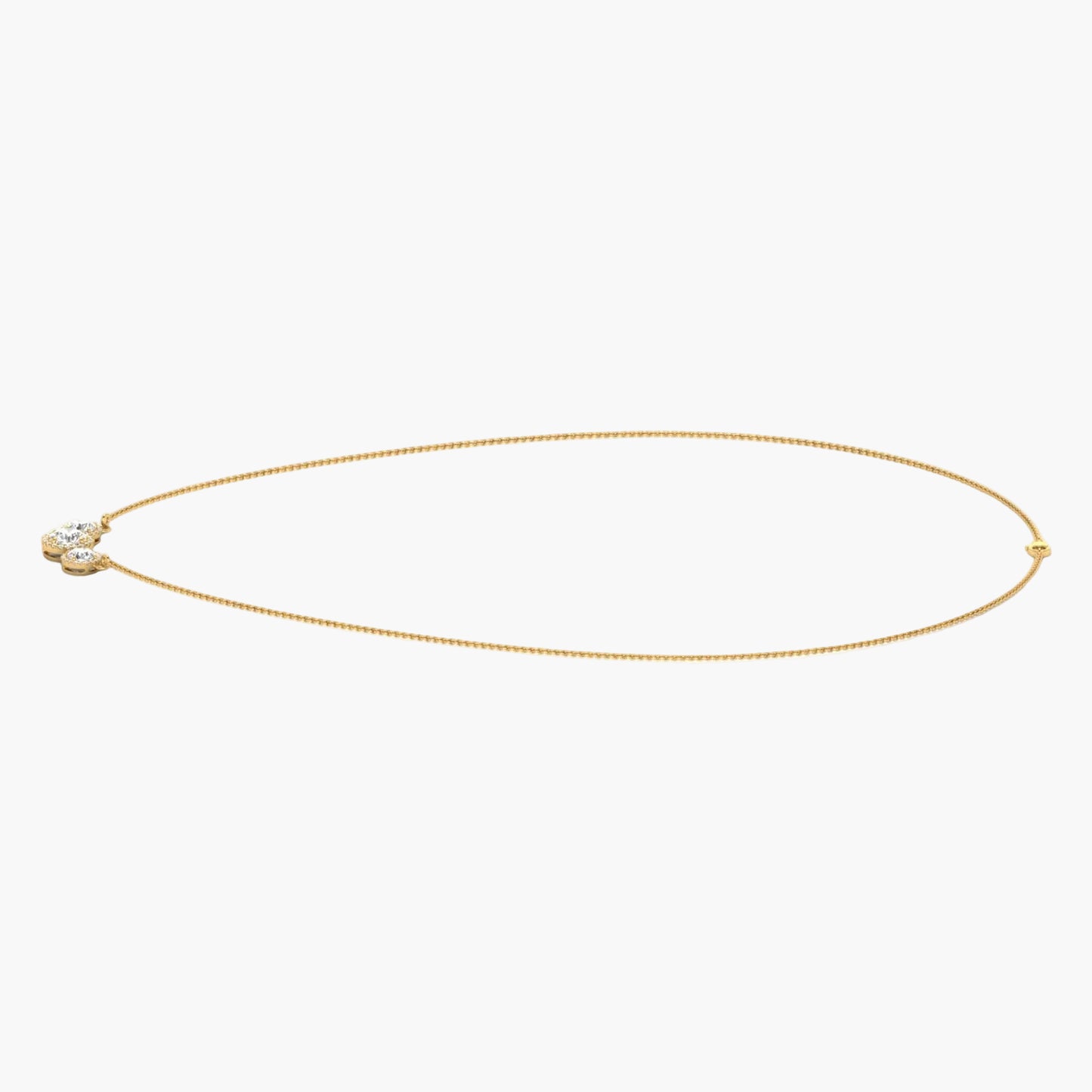 Gold necklace on a white background with 'Green Lab' branding.