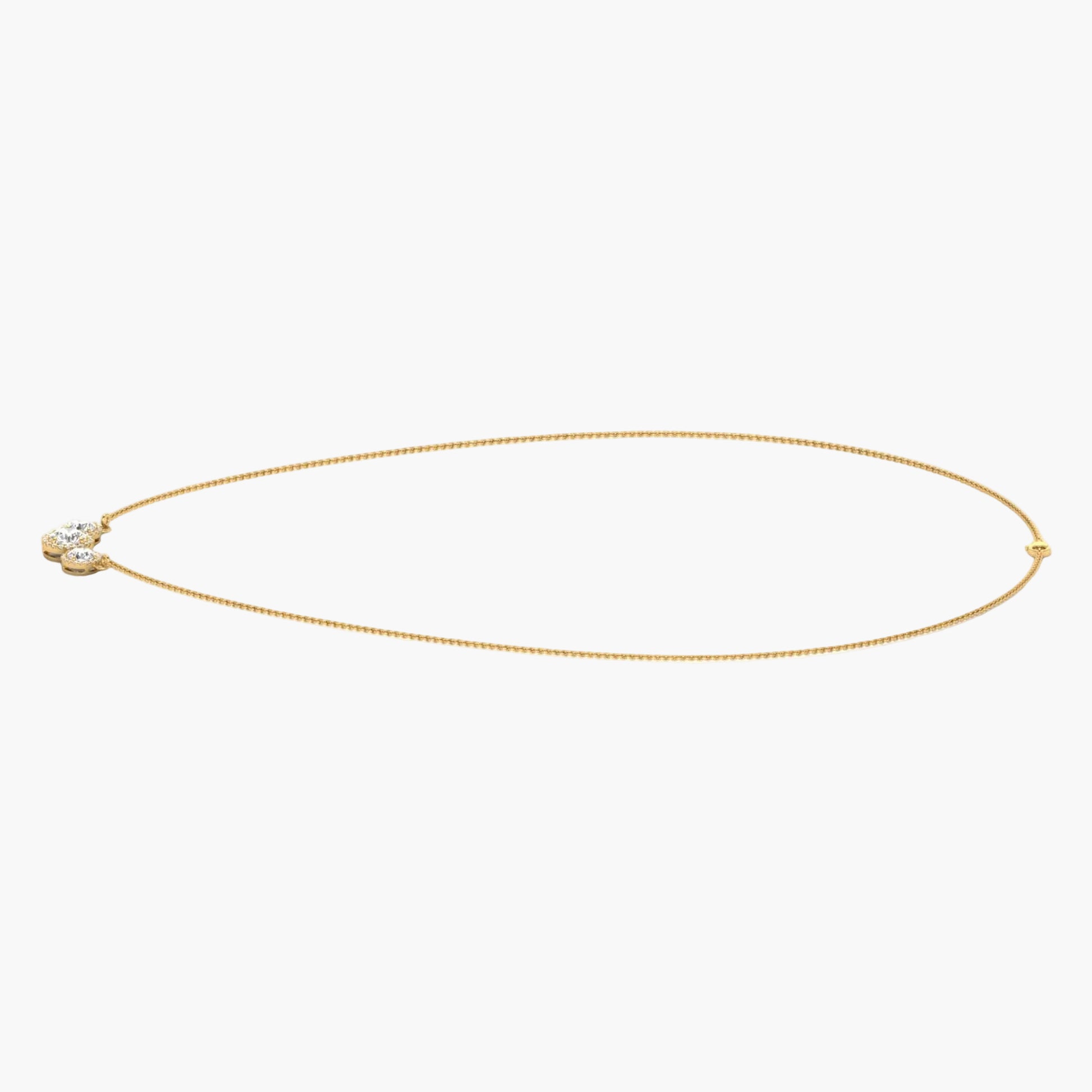 Gold necklace on a white background with 'Green Lab' branding.