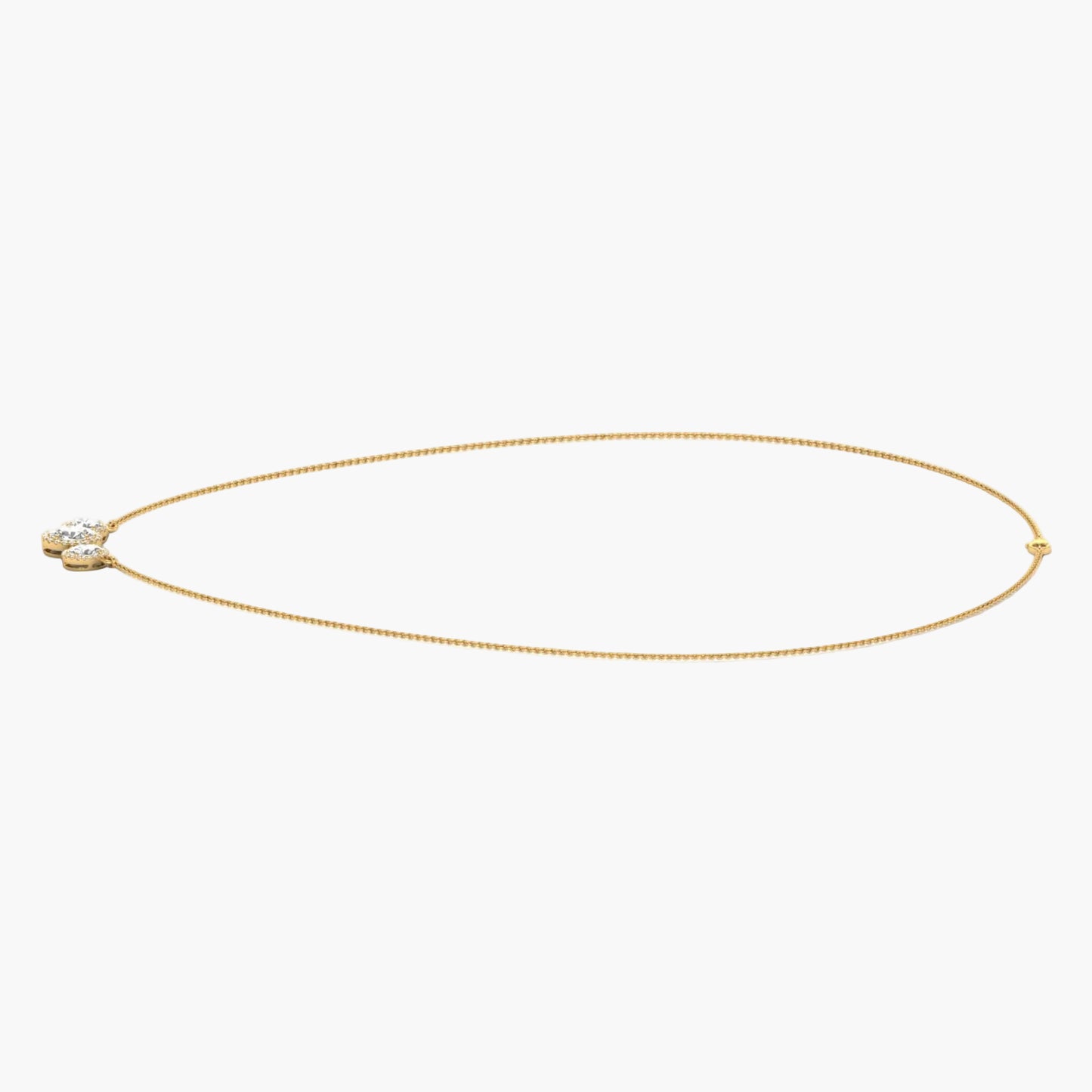 Gold necklace on a white background with 'Green Lab' branding.