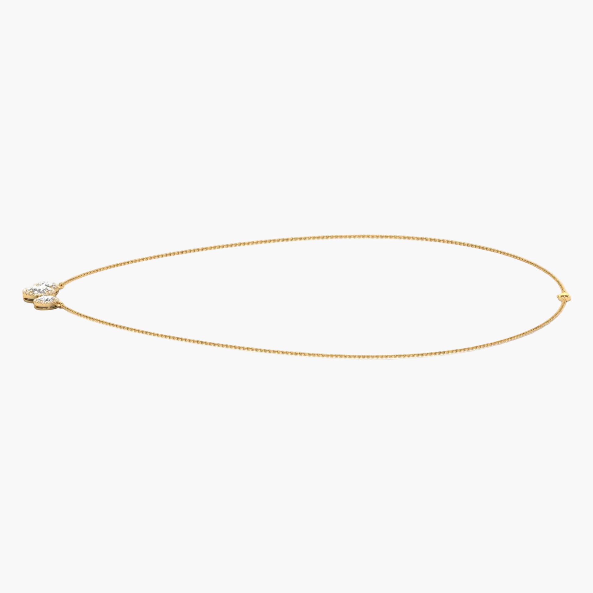Gold necklace on a white background with 'Green Lab' branding.