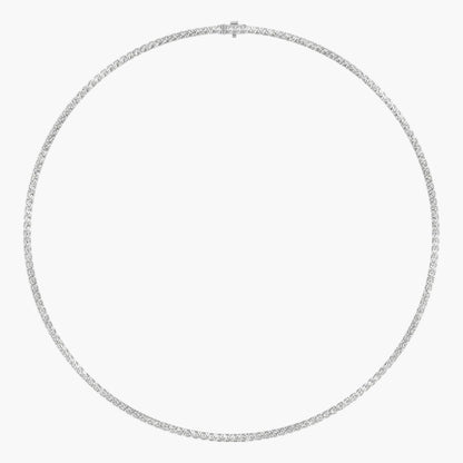 Silver necklace on a white background with 'Green Lab' branding.
