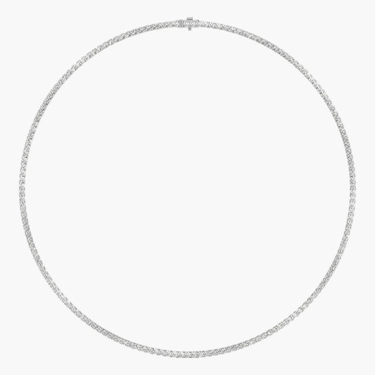 Silver necklace on a white background with 'Green Lab' branding.