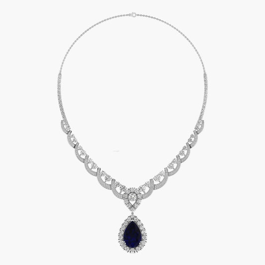 Sapphire Majesty Cascade Diamond Necklace