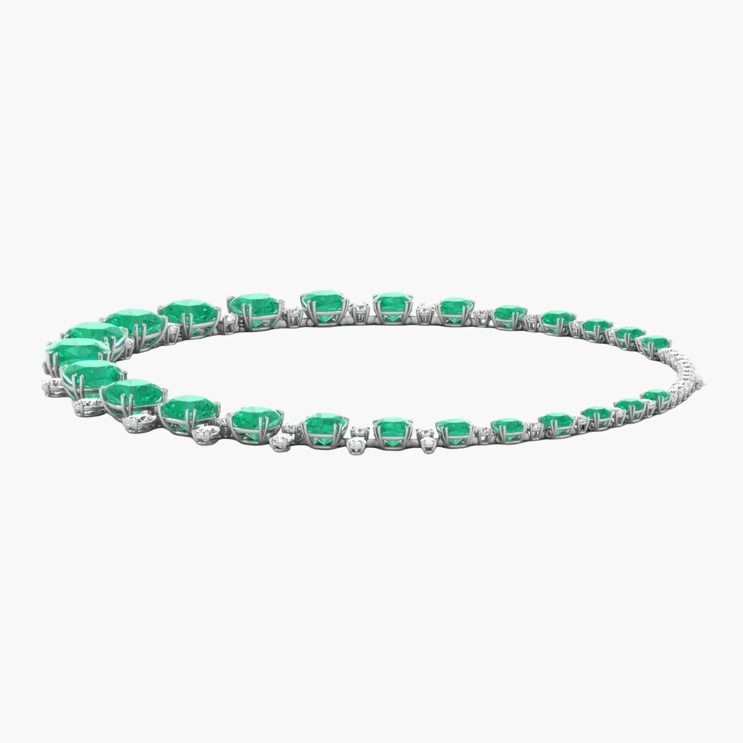 Emerald Grandeur Riviere Diamond Necklace