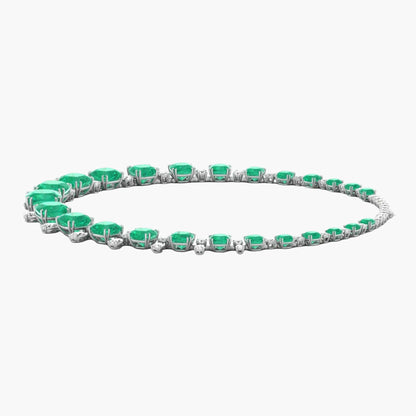 Emerald Grandeur Riviere Diamond Necklace
