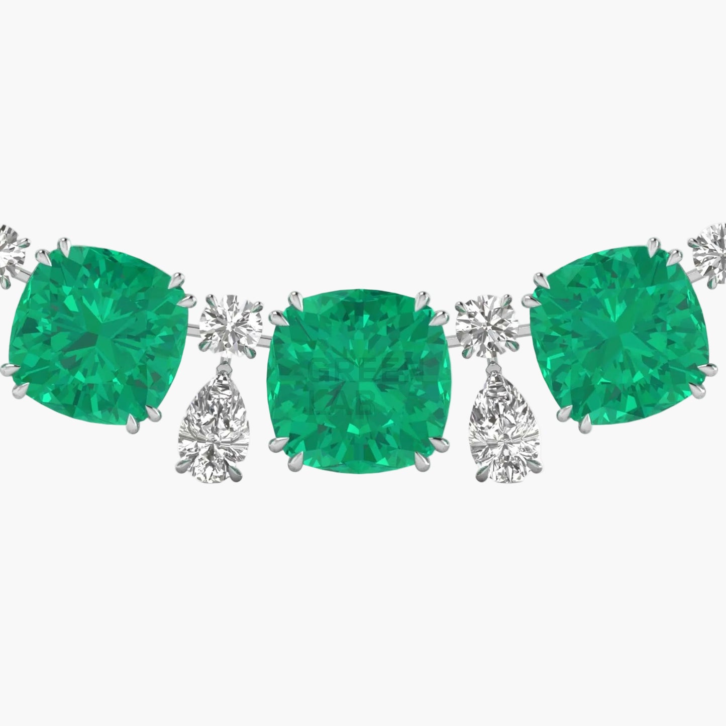 Emerald Grandeur Riviere Diamond Necklace