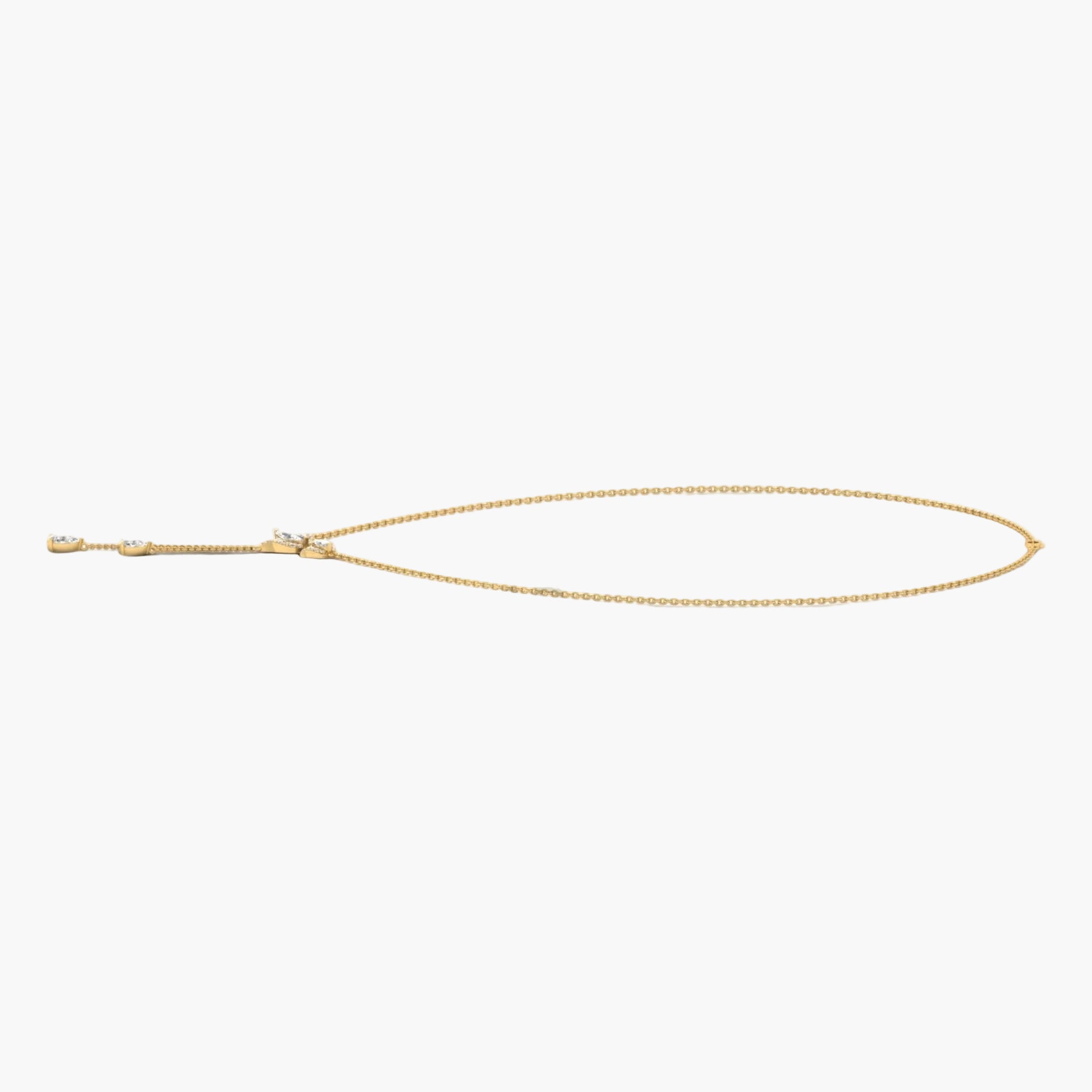Gold necklace on a white background with 'Green Lab' branding.