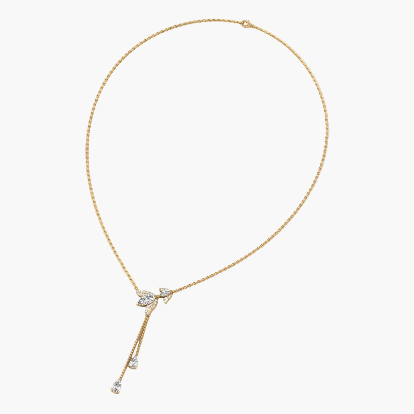 Lotus Cascade Diamond Necklace