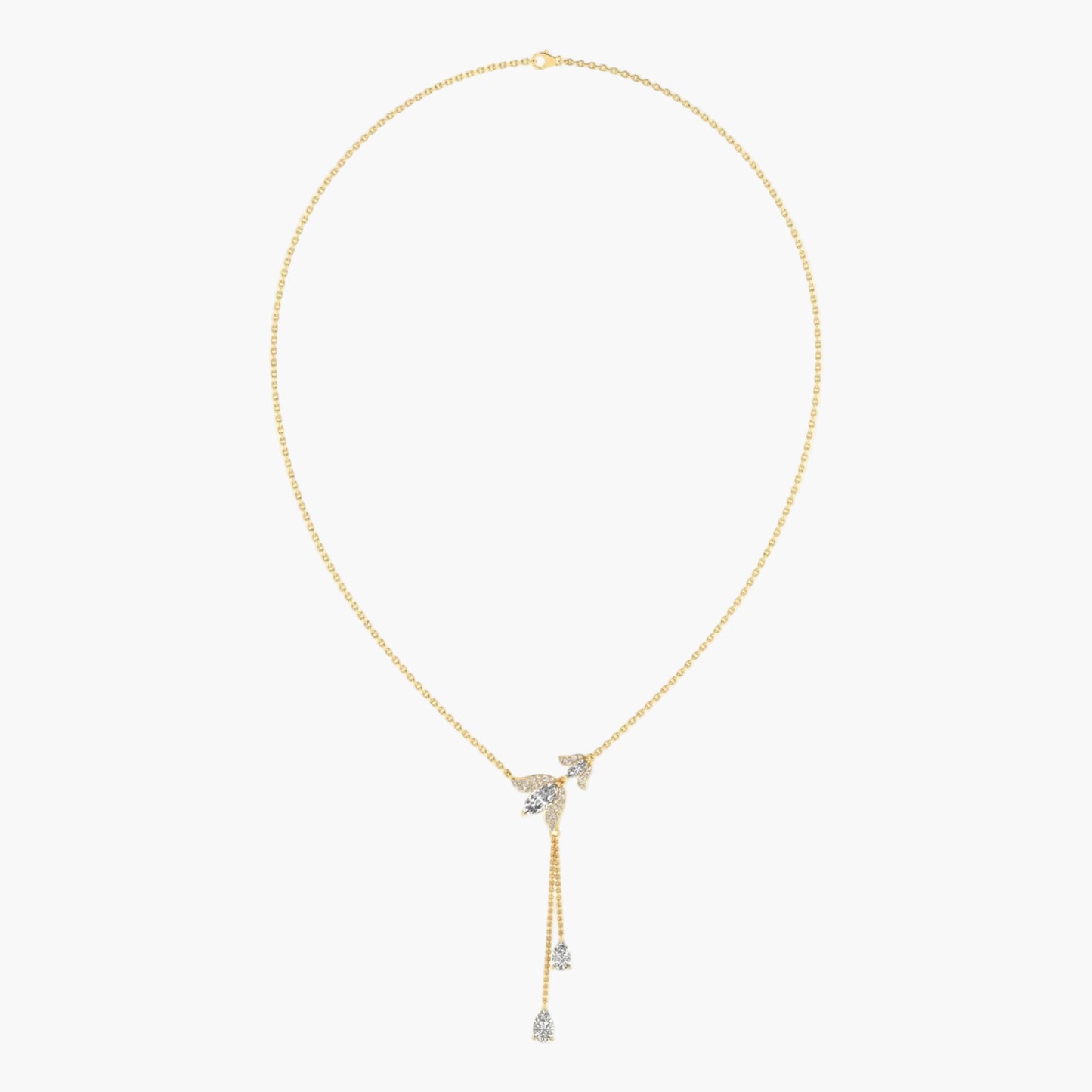 Gold necklace with a pendant on a white background, branded 'Green Lab'.