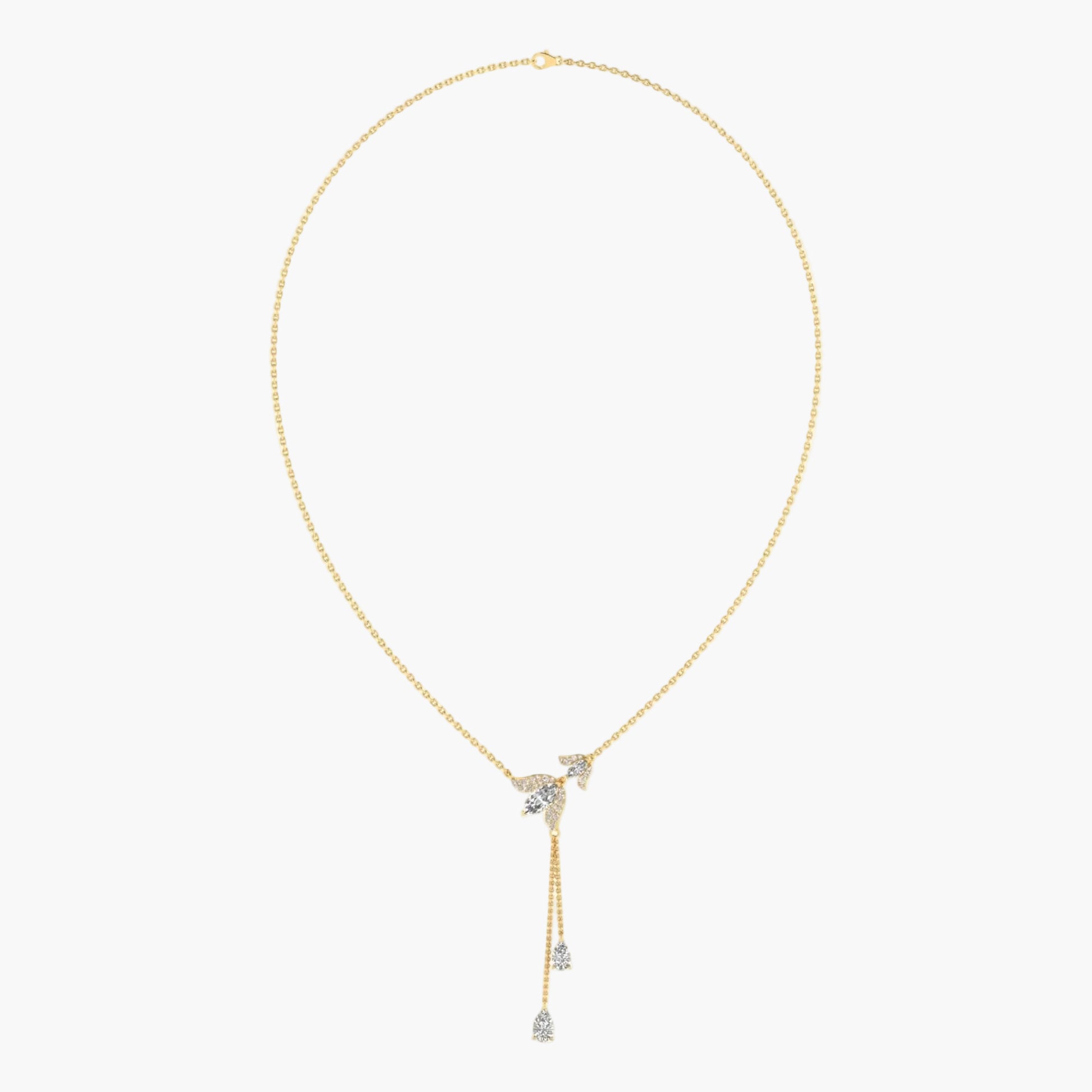 Gold necklace with a pendant on a white background, branded 'Green Lab'.