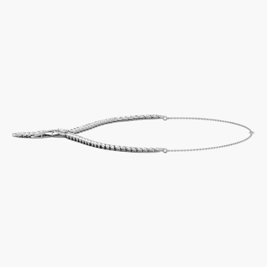 Silver anklet on a white background