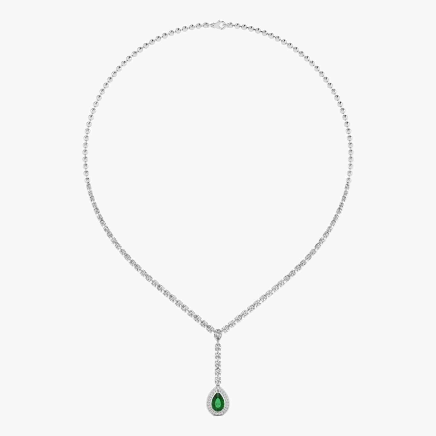 Necklace with a green pendant on a white background, branded 'Green Lab'.
