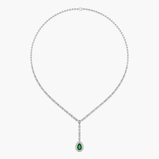 Necklace with a green pendant on a white background, branded 'Green Lab'.