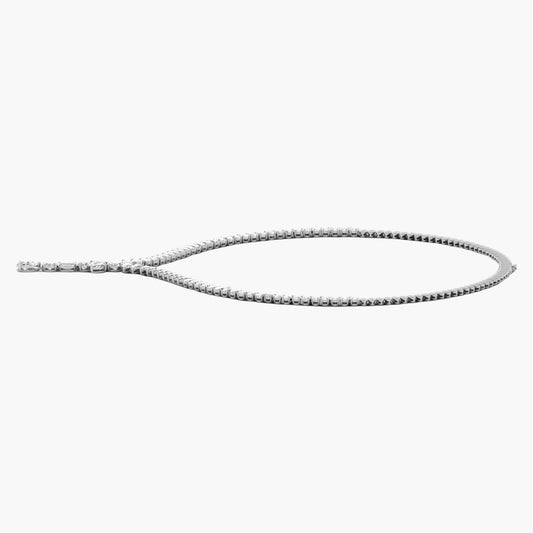 Silver chain necklace on a white background