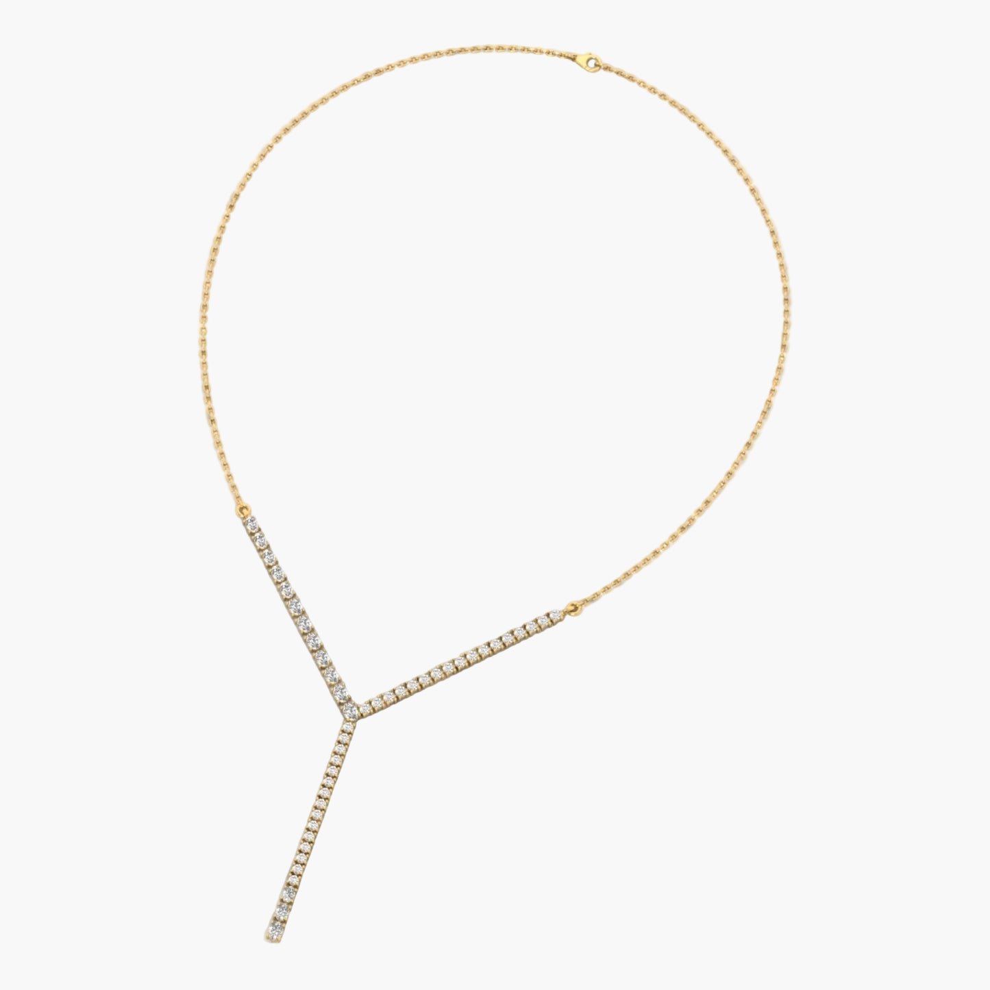 Gold necklace with diamonds on a white background, branded 'Green Lab'.