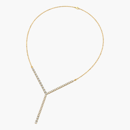 Gold necklace with diamonds on a white background, branded 'Green Lab'.